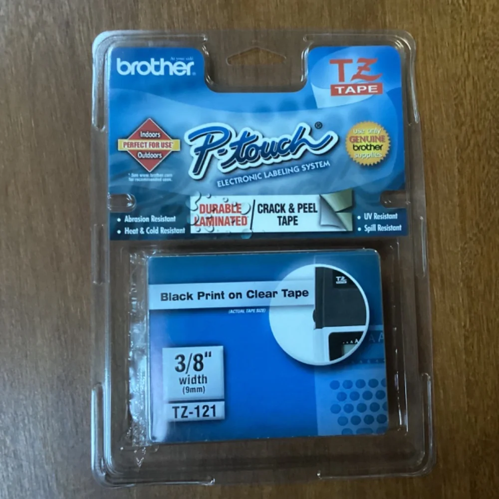 Brother TZ-121 P-touch Electronic Labeling System Tape 3/8” width (9mm)